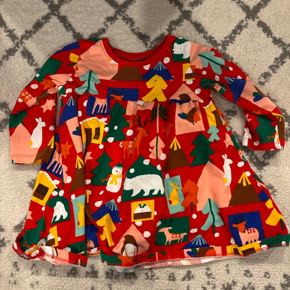 Next Direct Red Holiday Animal Print Dress